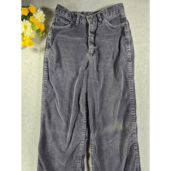 Vintage 70s Road Runner Corduroy High Rise Pants Women Size 27x33  Flare Leg - Picture 3 of 16